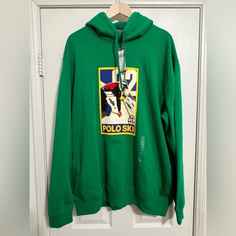NWT Polo Ralph Lauren 92 Ski Graphic Fleece Pullover Hoodie Tall L SOLD OUT
